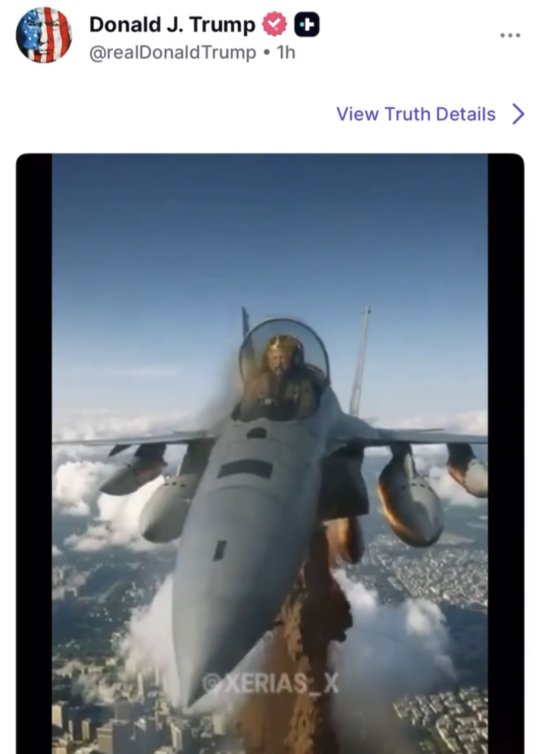 Trump posts himself shiting on America